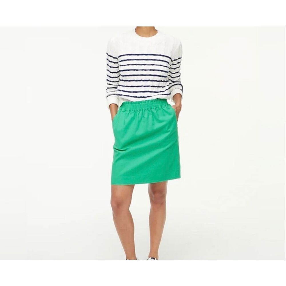 Womens J Crew Reimagined Kelly Green Cinch Linen Waist Pencil Skirt - Sz 8